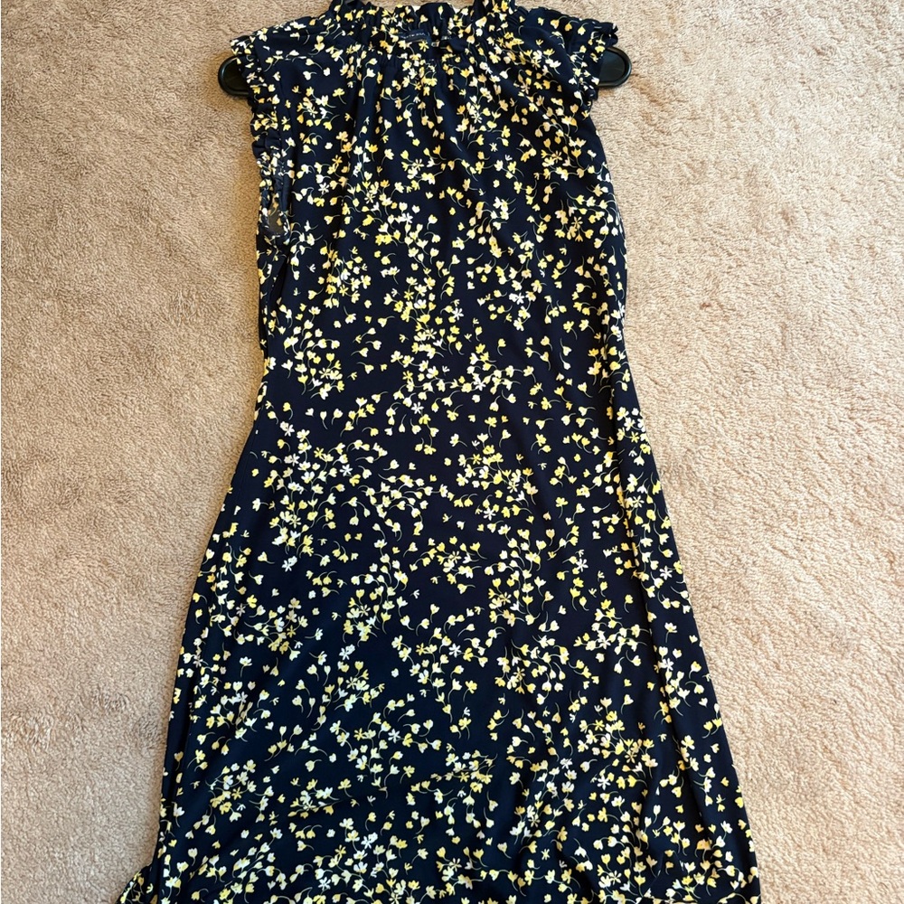 Tommy Hilfiger White and Yellow Sheath Midi Dress